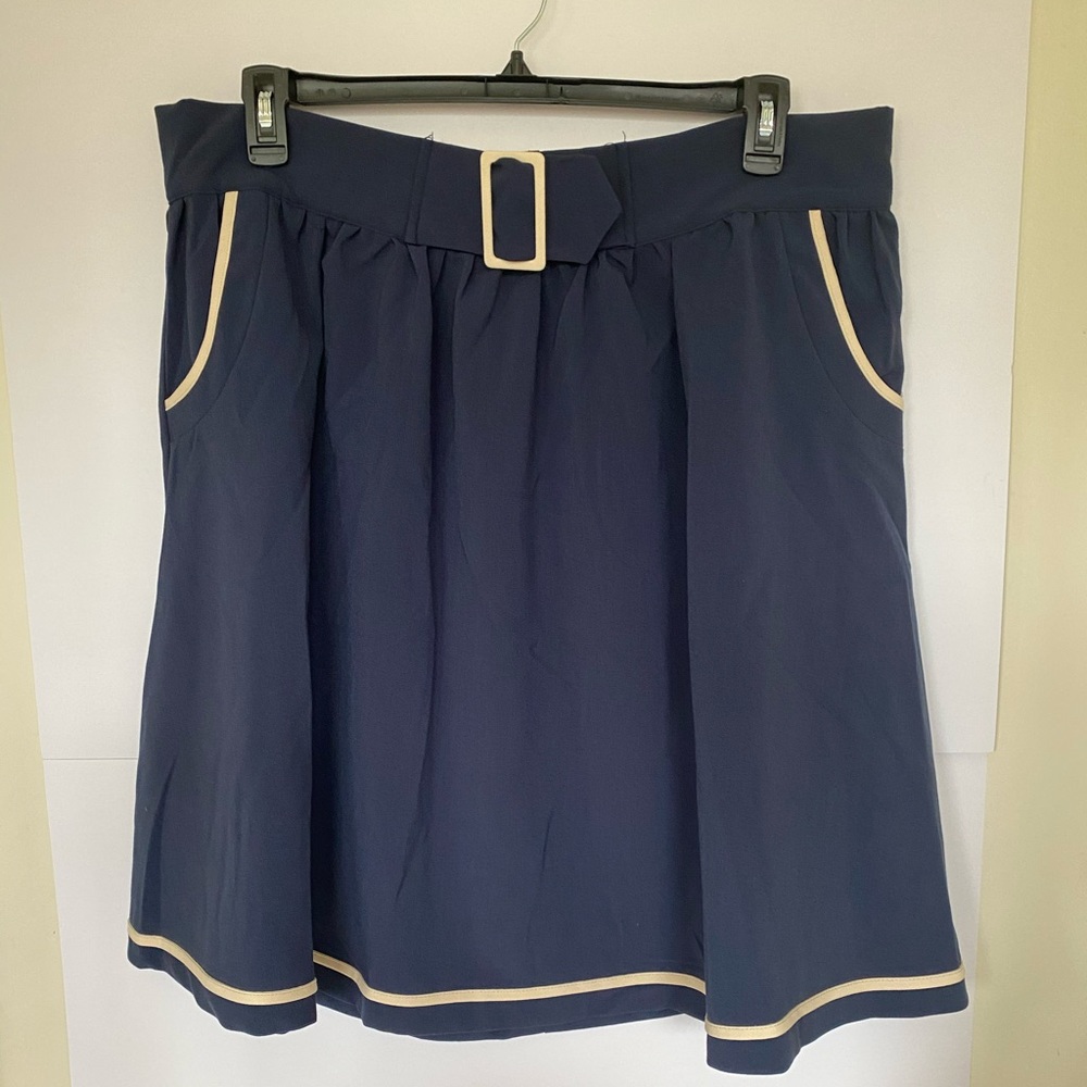 NWT Navy with cream trim ModCloth skirt